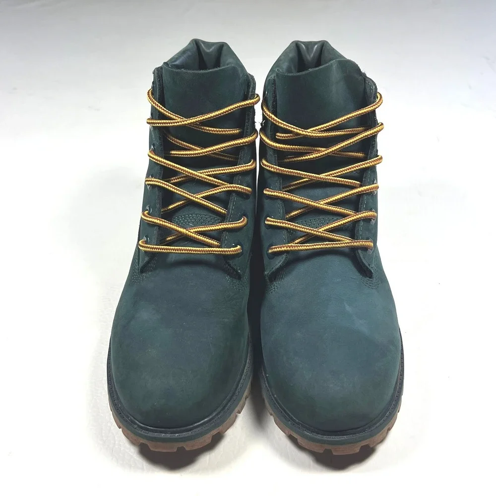 Timberland 6 Inch Premium Boys Size 7 Teal Nubuck Waterproof Boots A1P6A Hiking
